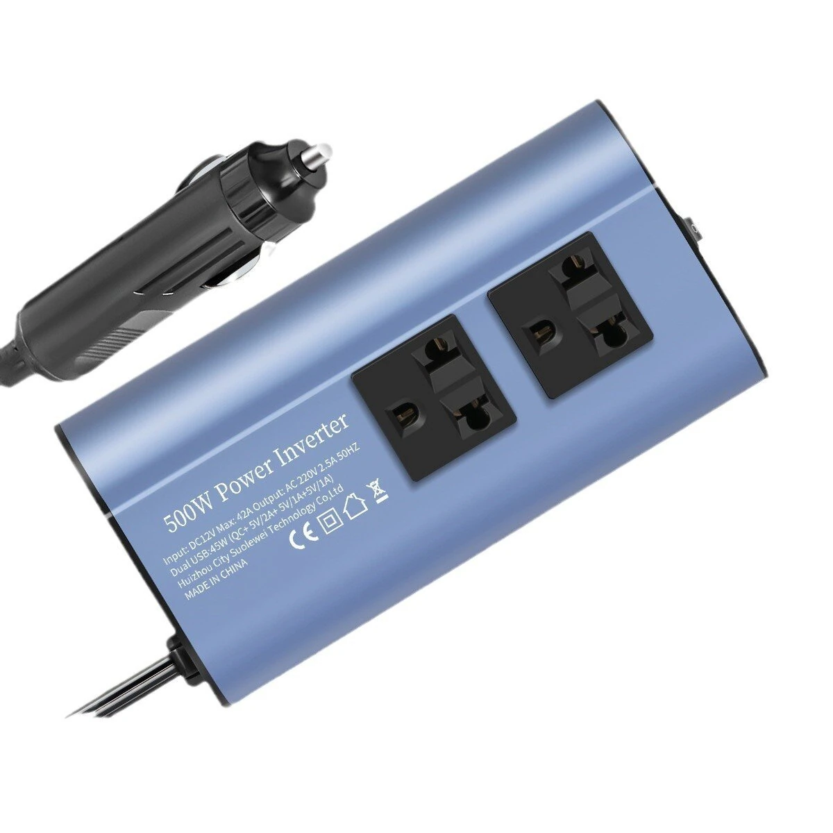 TATALIKEN Car Power Inverter 300/500W 12V to 110V / 220V 6 In 1 Multi Outlet Inverter Modified Sine Wave Car Power Converter EU/US Standard Sockets (image for) TATALIKEN Car Power Inverter 300/500W 12V to 110V / 220V 6 In 1 Multi Outlet Inverter Modified Sine Wave Car Power Converter EU/US Standard Sockets